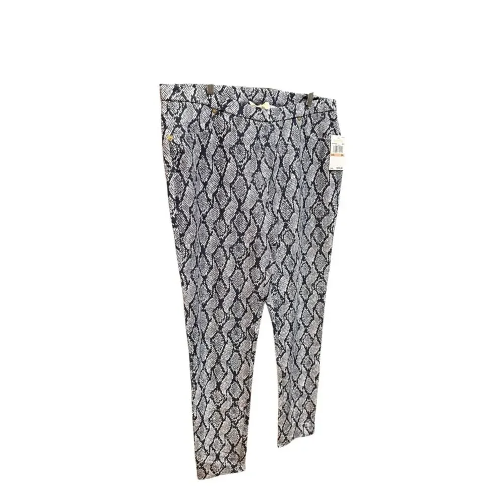 NWT Michael Kors Navy and White Snake-Print Pants 2X